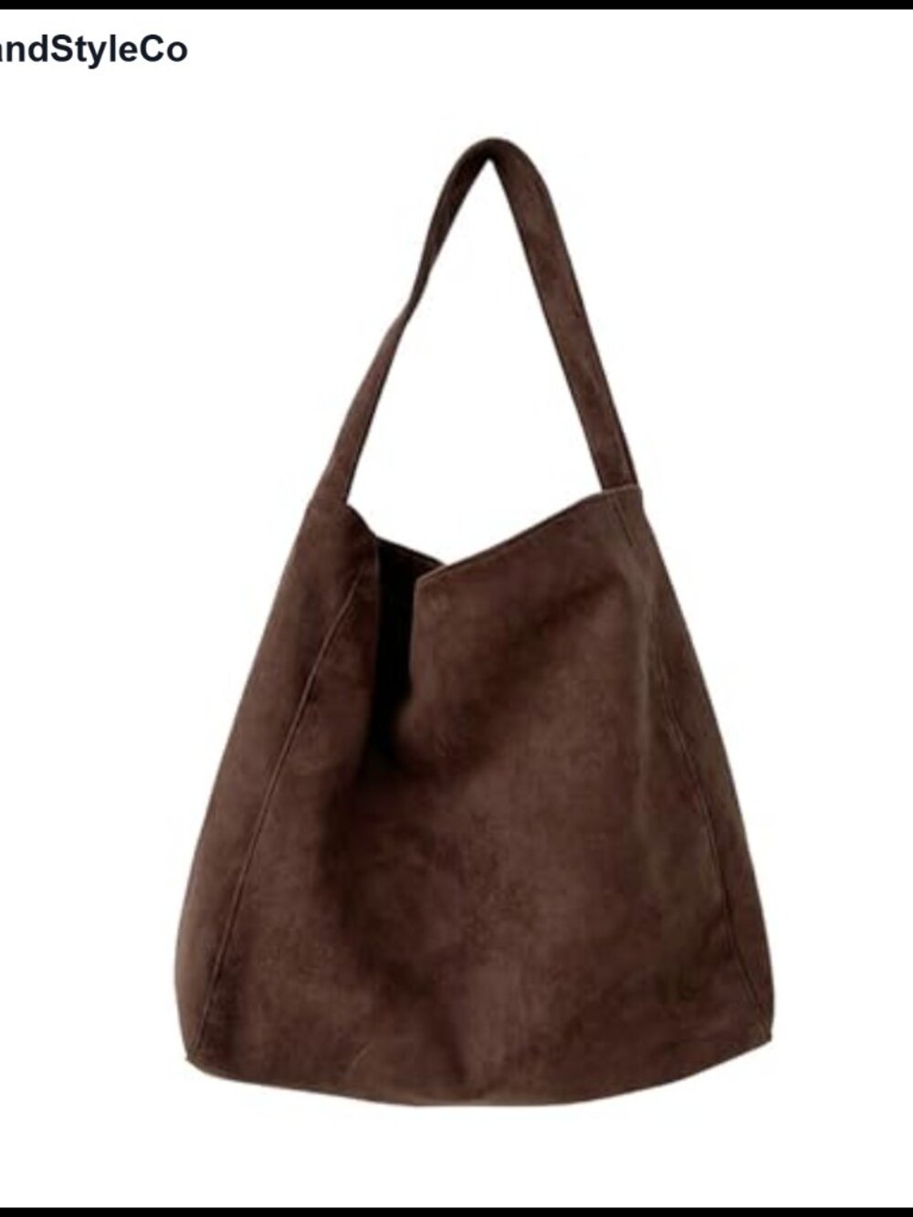Women's Large Suede Hobo Shoulder Bag Tote Purse with Pouch
